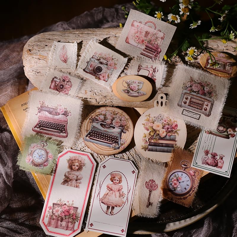 CATaireen Rub On Transfers Stickers 2 Sheets for Crafts Cloth Glass Acrylic Wood Furniture Small Vintage Junk Journal Supplies Scrapbooking Items Christmas Thanksgiving (Pink Typewriter) - Image 3